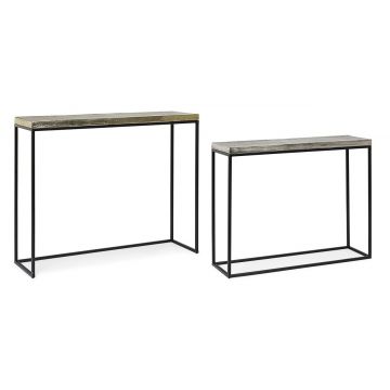 Set 2 console Amira, Bizzotto, 99x29x85 cm, otel/aluminiu