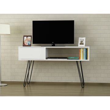 Comoda TV, Furny Home, Lara, 120x68.5x29.5 cm, Alb