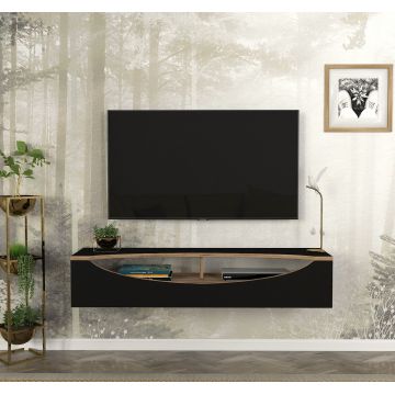 Comodă televizor Urban Elegance, 120 x 29.6 x 23.8, Negru, UUTVU12, UnicUtil