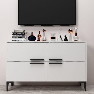 Comoda TV Ctn - White, Alb, 75x30x120 cm