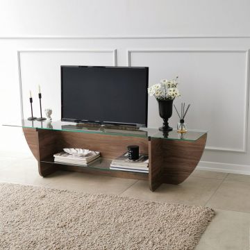 Comoda TV Lily - Walnut, Nuc, 35x40x158 cm