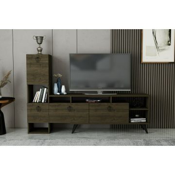 Ansamblu TV Emmy - 184.4x35x120 cm, Pal Melaminat, Nuc