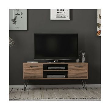 Comoda TV Almira - 2200, 120x35x50 cm, Pal Melaminat, Nuc