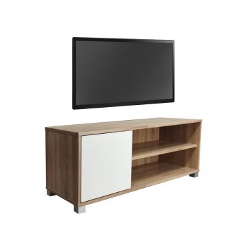 Comoda TV Ellon melamina sonoma alb 120x40x41 cm