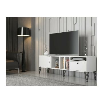 Comoda TV FRN-12004, 160x30x55 cm, Pal Melaminat, Alb