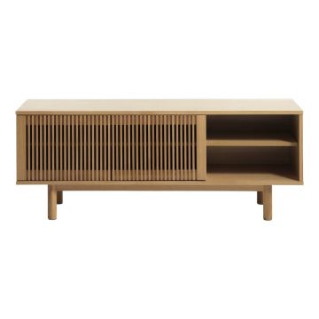 Comodă TV în culoare naturală cu aspect de lemn de stejar 143x55 cm Tiber – Unique Furniture