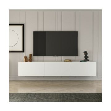 Comoda TV West, 150x30x32 cm - Pal Melaminat, Alb